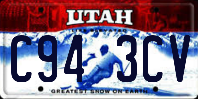 UT license plate C943CV