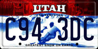 UT license plate C943DC