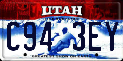 UT license plate C943EY