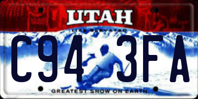 UT license plate C943FA
