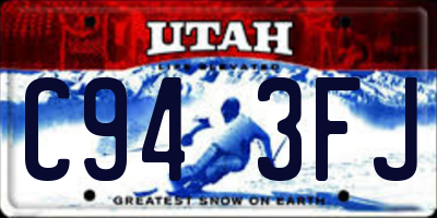 UT license plate C943FJ