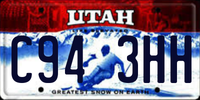 UT license plate C943HH