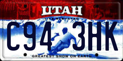 UT license plate C943HK