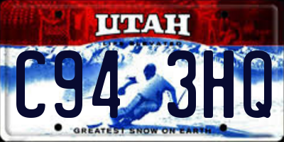 UT license plate C943HQ