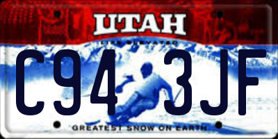 UT license plate C943JF