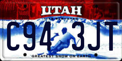 UT license plate C943JT