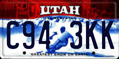 UT license plate C943KK
