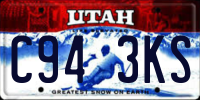 UT license plate C943KS