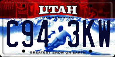 UT license plate C943KW