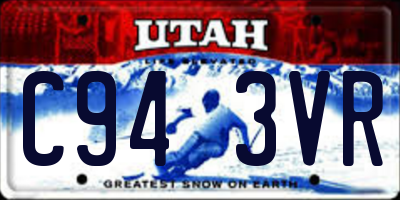 UT license plate C943VR