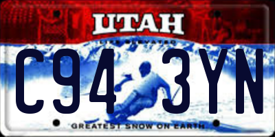 UT license plate C943YN