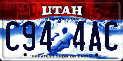 UT license plate C944AC