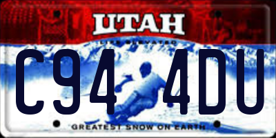 UT license plate C944DU