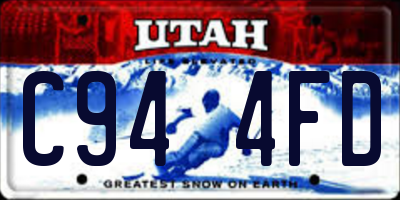 UT license plate C944FD