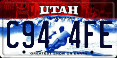 UT license plate C944FE