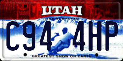 UT license plate C944HP