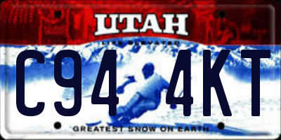 UT license plate C944KT