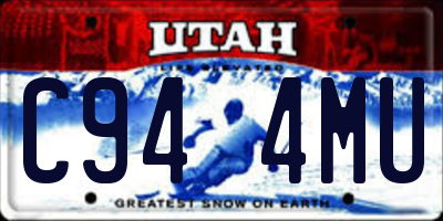UT license plate C944MU