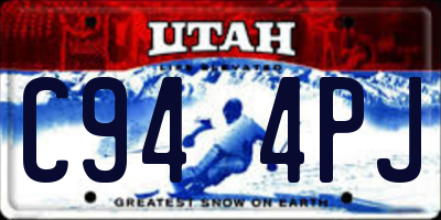 UT license plate C944PJ