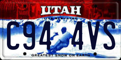 UT license plate C944VS