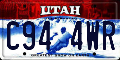 UT license plate C944WR