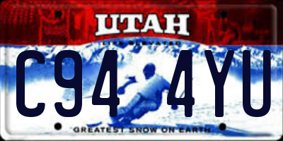 UT license plate C944YU