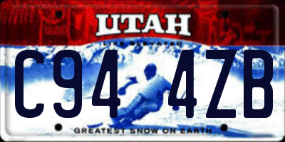 UT license plate C944ZB