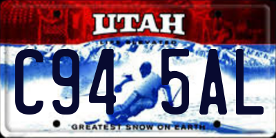 UT license plate C945AL