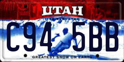 UT license plate C945BB
