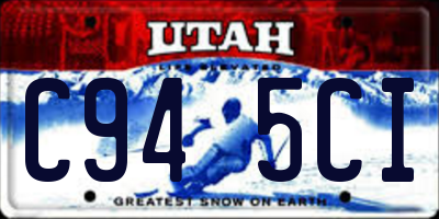 UT license plate C945CI