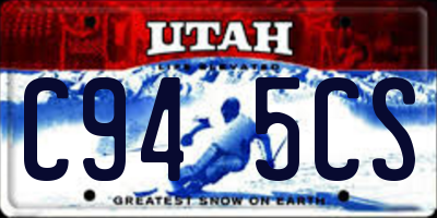 UT license plate C945CS