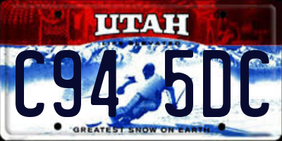 UT license plate C945DC