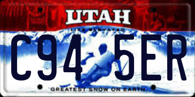 UT license plate C945ER