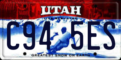 UT license plate C945ES