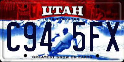 UT license plate C945FX