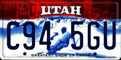 UT license plate C945GU