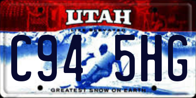 UT license plate C945HG
