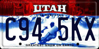 UT license plate C945KX