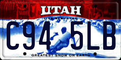 UT license plate C945LB