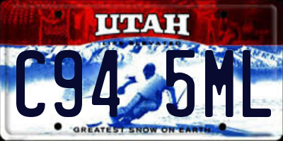 UT license plate C945ML