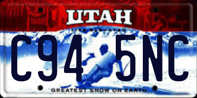 UT license plate C945NC