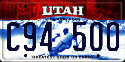 UT license plate C945OO