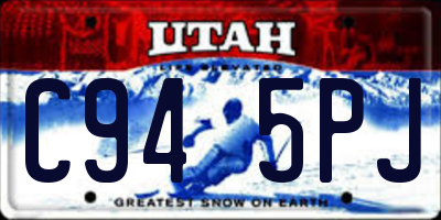 UT license plate C945PJ