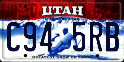 UT license plate C945RB