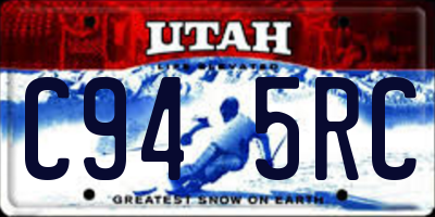 UT license plate C945RC