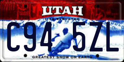 UT license plate C945ZL