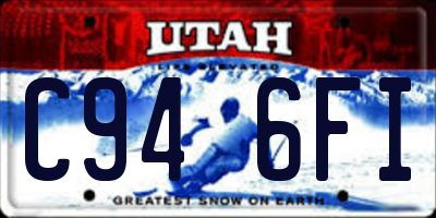 UT license plate C946FI
