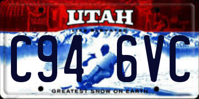 UT license plate C946VC