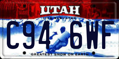 UT license plate C946WF