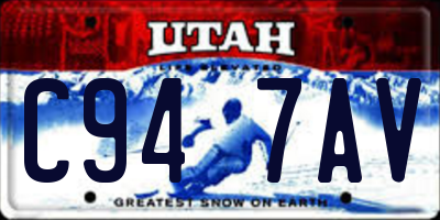 UT license plate C947AV